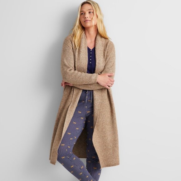 #32 State of Day Women's Knit Long-Sleeve Duster Robe Taupe - Picture 1 of 1
